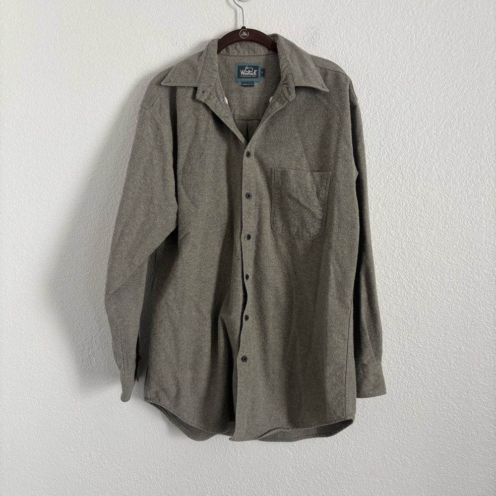 Woolrich Men's Size Medium Green Long Sleeve Button Front Shirt